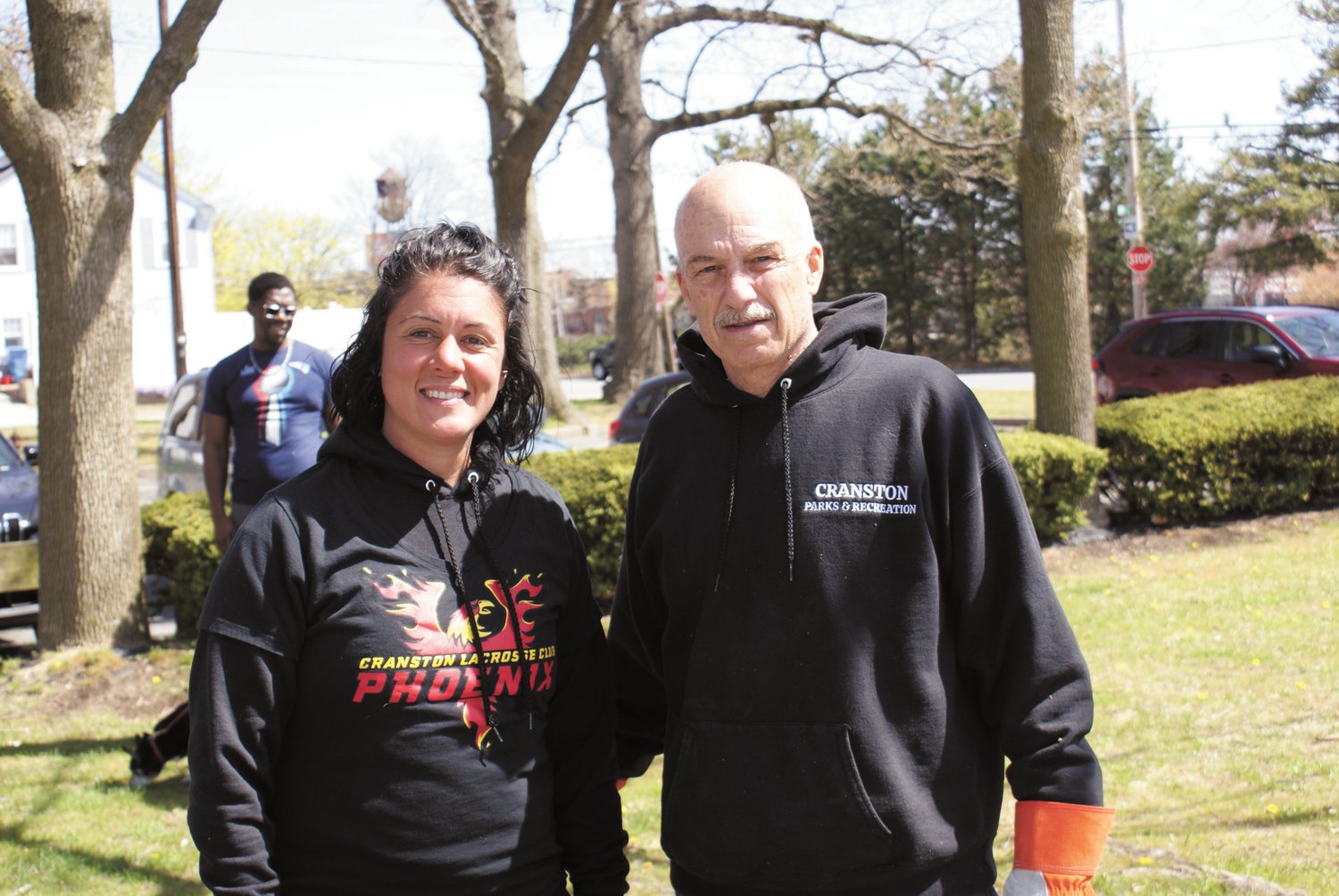 HELPING: Volunteering for the cleanup at Doric Field included City Wide Councilwoman Nicole Renzulli and Parks & Recreation Director Raymond Tessaglia.